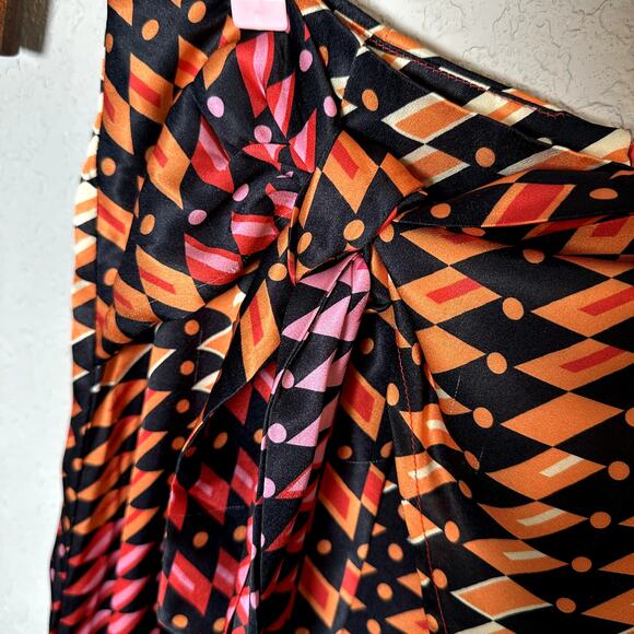 Multicolor Printed Wrap Midi Skirt - Size XL - Picture 4 of 5